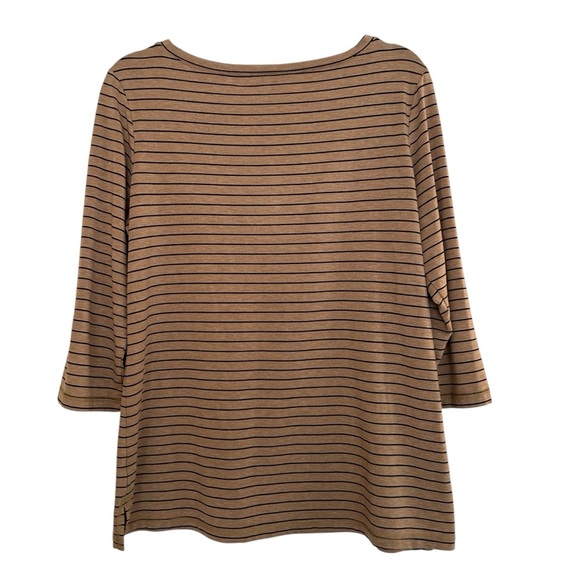 L. L. Bean brown and black striped tunic super soft Tencel spandex blend Large - Picture 7 of 9